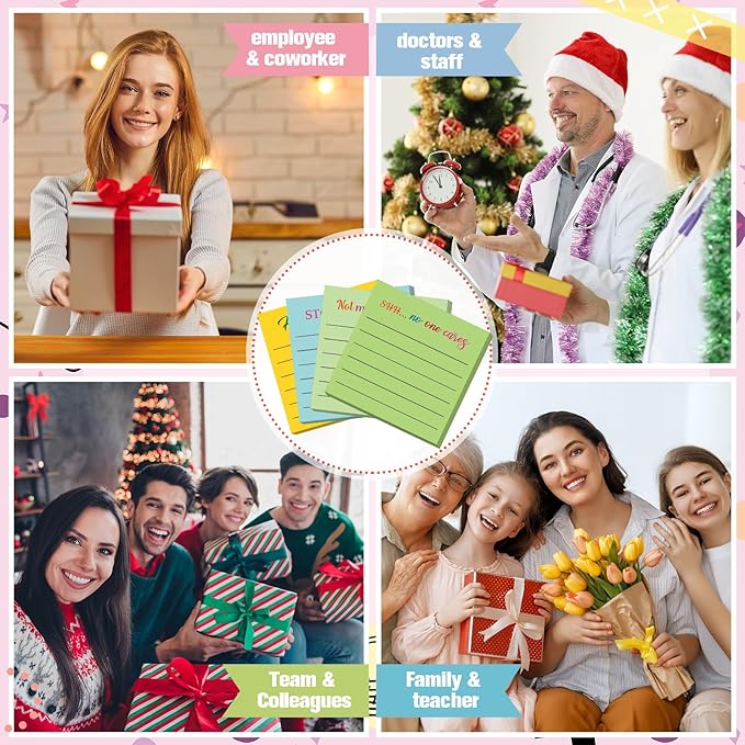 Yinder 24 Pcs Inspirational Sticky Notes Thank You Gift Motivational Sticky Note Pad Employee Appreciation Gift Bulk for Staff Coworker Teacher Nurse Office Groups 3 x 3'' (Funny,Bright Color)