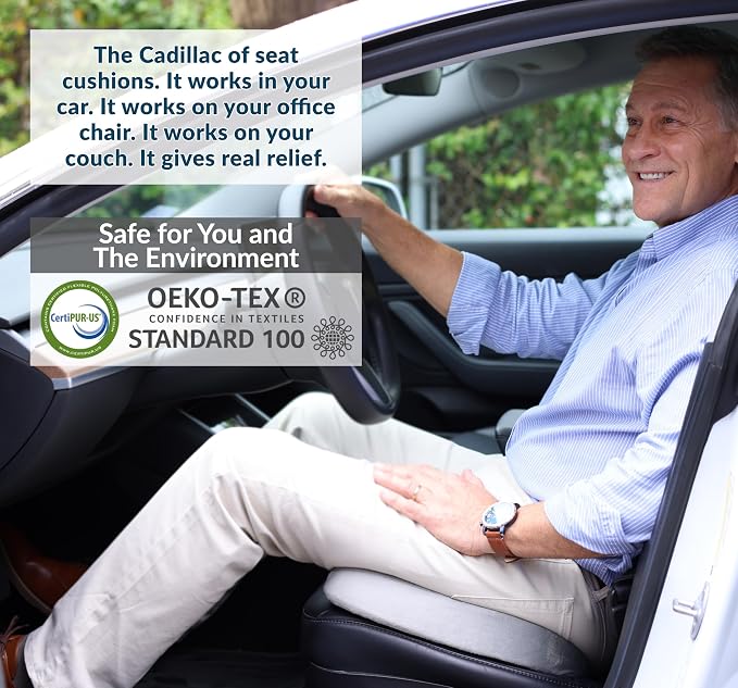 ComfiLife Gel Enhanced Seat Cushion – Office Chair Cushion – Non-Slip Gel & Memory Foam Coccyx Cushion for Tailbone Pain - Desk Chair Car Seat Cushions Driving - Sciatica & Back Pain Relief (Gray)
