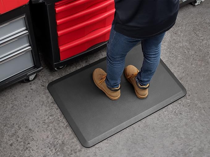 WeatherTech ComfortMat, 24 by 36 Inches Anti-Fatigue Comfort Mat, Bordered Pattern, Grey