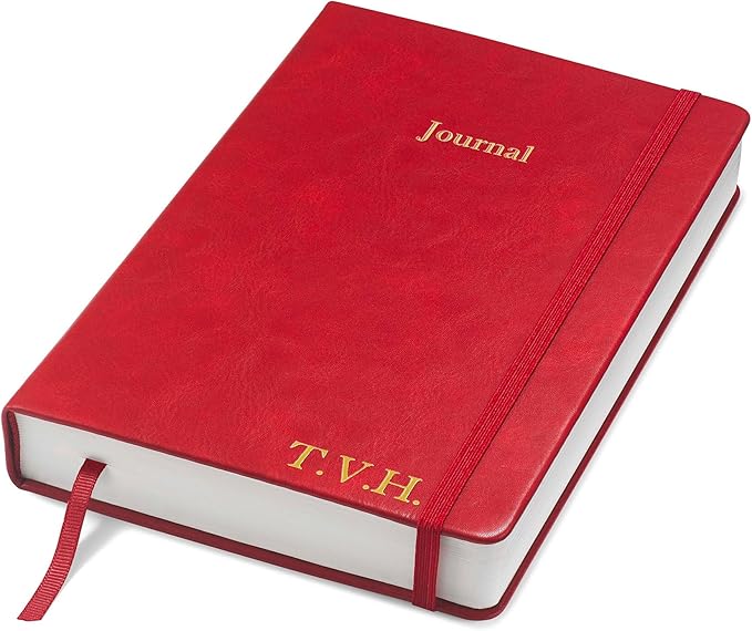 Wykeham's Executive 2026 Undated Daily Journal Planner – Customization Available (Personalized Crimson, 8.5"×5.5")