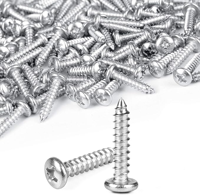 Temoyj 100 Pack 1/2 Inch Cable Clips, Rope Light P-Style Mounting Clips with Compatible Stainless Steel Pan Head Phillips Screws
