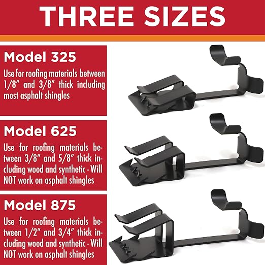 Roof Clips, Safe for Heat Tape, Electric Cable & Roof Heat Cable Installation, Prevents Roof Damage, Easy Nail-Free Outdoor Cable Clips, Your Ultimate Cable Clip (.825-25 Pack)