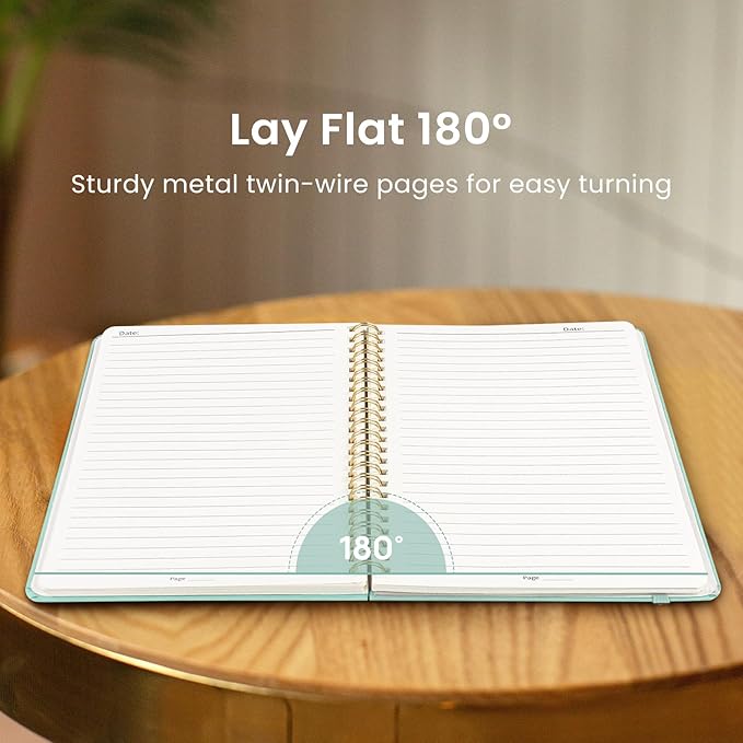Taja Lined Spiral Journal Notebook for Women & Men, 140 Pages, College Ruled Hardcover Notebook for Work & Note Taking, Journals for Writing, A5(5.7" x 7.9") – Sage Green