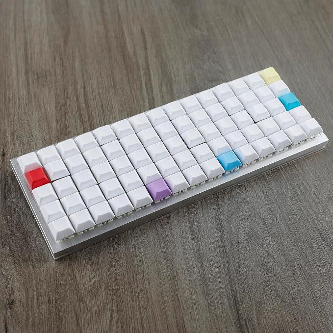 YMDK XDA DSA Blank Colorful PBT Keycaps Suitable for Ortholinear Layout MX Keyboard XD75 ID75 Split 36 Corne Split 46 Planck Preonic Niu40 (DSA 107)