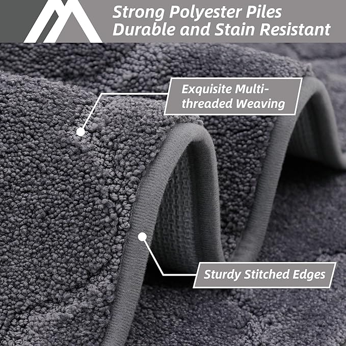 COSY HOMEER Kitchen Rugs Washable Non Slip Kitchen Mats for Floor Absorbent Kitchen Carpet 20" x 32" Soft Rugs for Kitchen,Sink Mat,Entrance,Area Rugs,Dark Grey