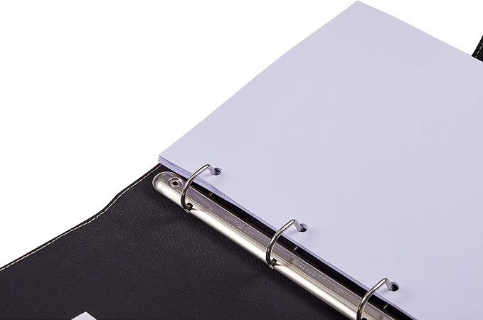 It's Academic Mini Executive Leather Portfolio Folder, 1" Ring Binder and 250-Sheet Capacity, Note Pads, and 5.5"" x 8.5" Documents, 2 Pen Loops, Black Faux Leather (98294)