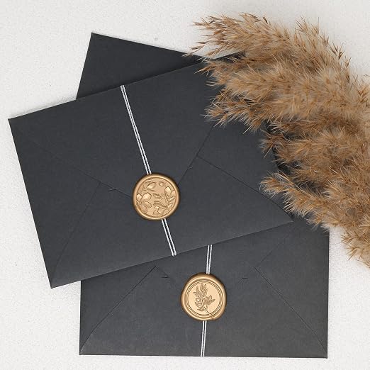 UNIQOOO Wax Seal Stickers - (3 Designs in 1 Pack) Wedding Invitation Envelope Seal Stickers, 60 Pcs Self-Adhesive Stickers, Perfect for Invitation, Christmas, Gift Wrapping (Light Gold)