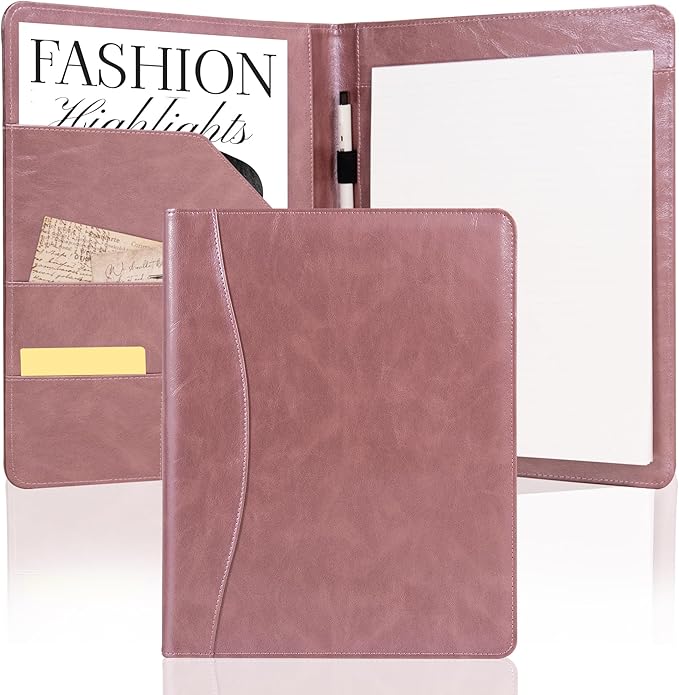 AZXCG Padfolio Portfolio Binder,Interview Resume Folder with Business Card Holder,Portfolio Folder with Document Organizer,A4 Legal Pad Holder for Men &Women
