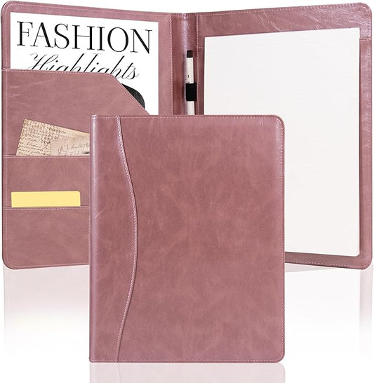 AZXCG Padfolio Portfolio Binder,Interview Resume Folder with Business Card Holder,Portfolio Folder with Document Organizer,A4 Legal Pad Holder for Men &Women