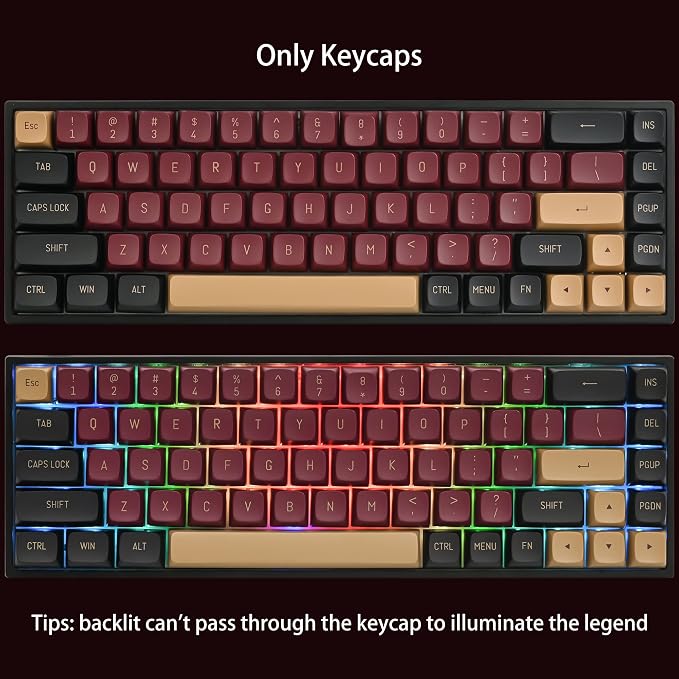Fogruaden PBT Red Samurai Keycaps, 160 Keycap Set Double Shot Keycaps, CSA Profile, Custom Keycap for Mechanical Keyboard