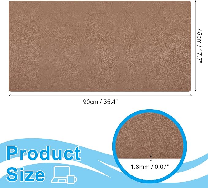 PATIKIL 35.4" x 17.7" Leather Desk Pad Protector, Large Dual-Sided Desk mat Waterproof PVC Leather Mouse Pad for Laptop Computer Writing Desk Table Gaming Home, Khaki