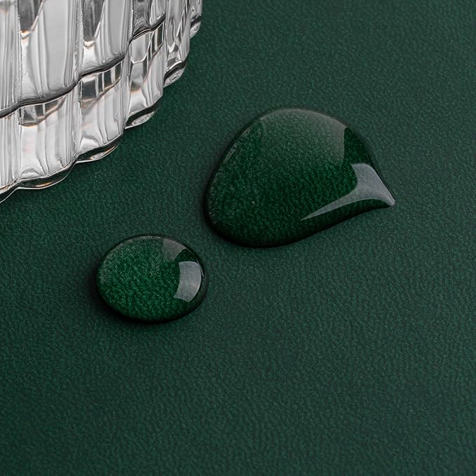 Nekmit Leather Desk Blotter Pad 17 x 12 Inches, Flat, Non-Slip, Waterproof, Green