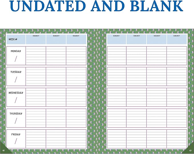 Carson Dellosa Education Fairy Tale Forest Teacher Planner, Undated 8"x11" Lesson Plan Book With Stickers, Class Schedule, Weekly Calendar, Classroom Must Haves, Homeschool Essentials, School Supplies