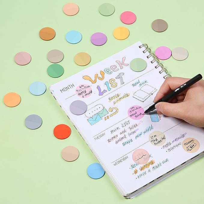 Mr. Pen- Transparent Sticky Note Set, 560Sheets, Colorful, Round Transparent Sticky Notes Set, Stocky Notes for Bible Journaling