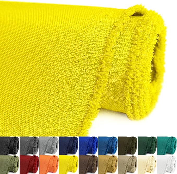 Waterproof Canvas Fabric by The Yard 58inch 600D Upholstery Material Polyester Fabric Outdoor Water Resistant Fabric for Sewing Chair Patio Cushion Purse Bag Interior, 12 Yard Yellow