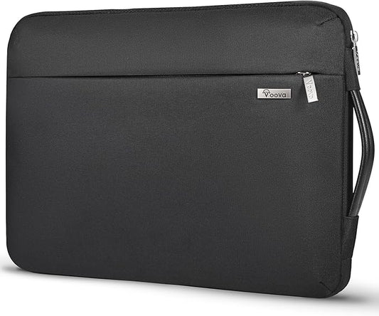 Voova Laptop Sleeve Case 15.6 16 Inch with Handle, 360° Protective Waterproof Slim Computer Bag Cover Compatible with MacBook Pro M2/M3/M4 16, HP Acer Lenovo Yoga ThinkPad Asus Laptop, Black