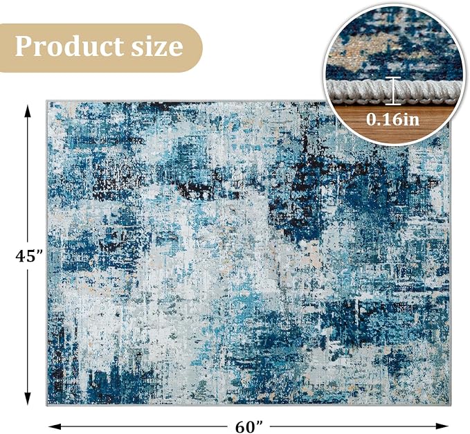 Office Chair Mat for Hardwood Floor, 60"x45" Easy Glide Computer Chair Mat Protector for Rolling Chair Under Desk Rug Nonslip Backing, Machine Wash