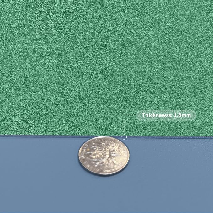 Faux Leather Table Cover,1.8mm Thick,30x48 Inch Desk Cover,Large Desk Mat,Table Protector,Table Cover Protector,Table Top Protectors for Wood,Desk Writing Mat(Grayish Blue+Dark Green,30x48)