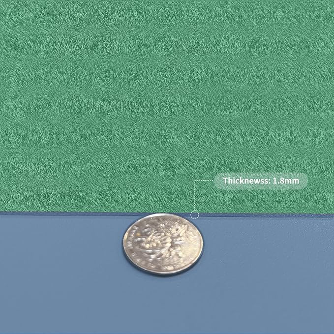 Faux Leather Table Cover,1.8mm Thick,24x48 Inch Desk Cover,Large Desk Mat,Table Protector,Table Cover Protector,Coffee Table Protector,Table Protector Mat(Grayish Blue+Dark Green,24x48)