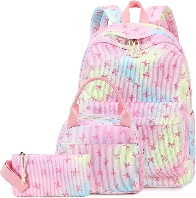 LEDAOU Backpack for Girls School Bag Kids Bookbag Teen Backpack Set Daypack with Lunch Bag and Pencil Case | Kids