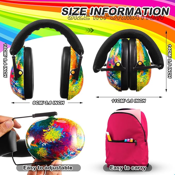 Amylove 12 Pcs Kids Ear Protection Noise Cancelling Headphones Ear Muffs Bulk 27db Adult Noise Reduction Hearing Earmuff(Universal Fit (kids & Adults),Colorful Style)