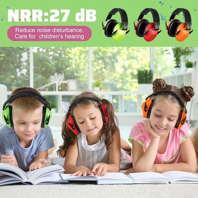 Amylove 12 Pcs Kids Ear Protection Noise Cancelling Headphones Ear Muffs Bulk 27db Adult Noise Reduction Hearing Earmuff(Universal Fit (kids & Adults),Cute Style)