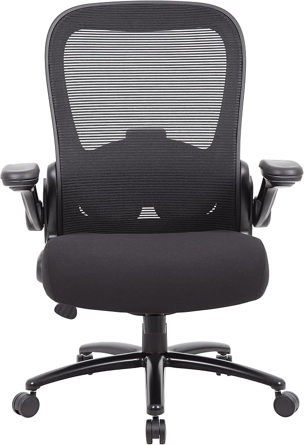 Casafoyer Heavy Duty Flip Arm Mesh Task Chair 400-lb. Weight Capacity in Black - Pack of 2