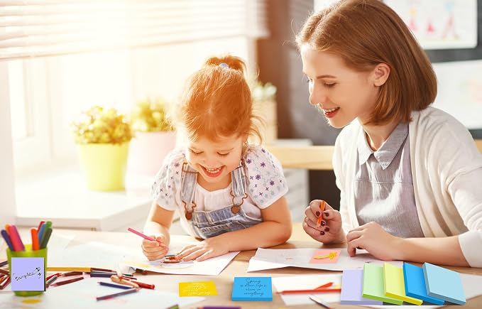 18-Pack Sticky Notes 3x3 Inch, 1008 Sheets Super Sticky Pastel Memo Pads, Recyclable Self-Stick Notes, 9 Soft Colors, Easy to Stick & Reposition for Office School Home