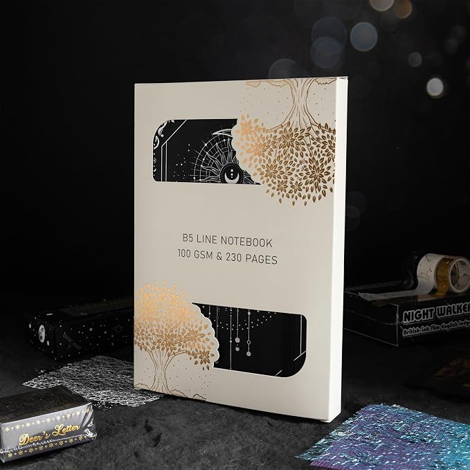TIEFOSSI B5 Lined Journal, College Ruled Notebook for Women Men, Hardcover Notebooks for Writing Journaling, 100 GSM Thick Paper, 230 Numbered Pages with Silver Edges