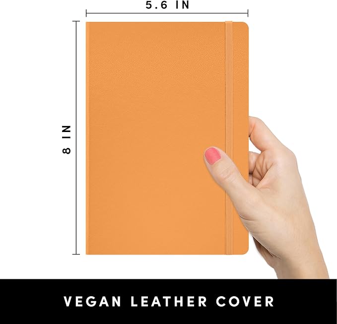 PAPERAGE Lined Journal Notebook, Hardcover Journal for Women & Men, 160 Pages, (5.6 in x 8 in), College Ruled Journaling Notebook for Work, School Supplies & Note Taking, (Marigold)