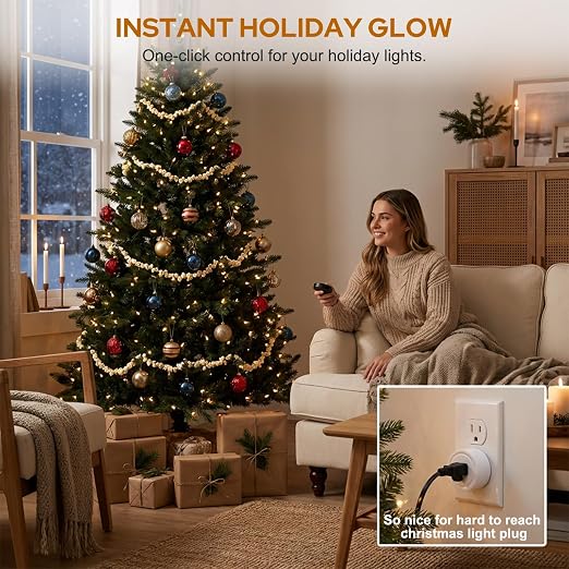 LoraTap Remote Control Outlet: Control Hard to Reach Switches Easily | Holiday Lights Lamps Small Appliances – Black Remote – No Wiring Switch – Plug&Play – 10A/1250W – Old Homes Low-Cost Upgrade
