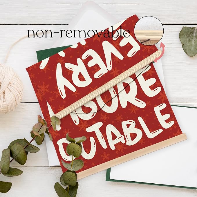 YQDEJ Everything is Figureoutable Red Christmas Inspirational Wall Art Poster Hanger Frame, Red Positive Affirmations Christmas Wall Decor, Motivational Wall Art for Home Office Classroom, 12x16 Inch