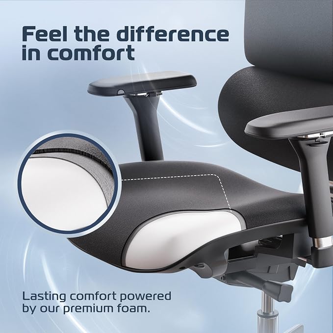 MasterSeat Ergonomic Office Chair Comfy [#1 in Tests] Swivel Chair | Ergonomic Chair with Breathable Mesh Back | Computer Chair with wheels | Home Office Desk Chair with 2D Headrest | For 330lbs