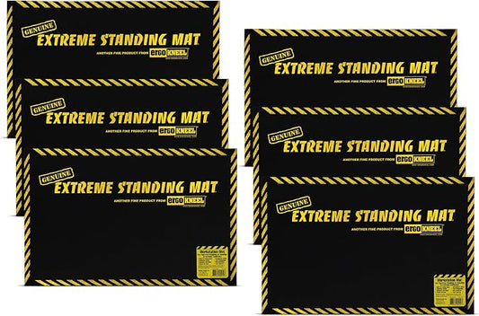 14” x 21” - 1” Thick 6pk | 6-Pack of Anti Fatigue Mats for Standing | One Inch ThickIndustrial Antifatigue Mat with Safety Stripes | Kitchen Standing Mat
