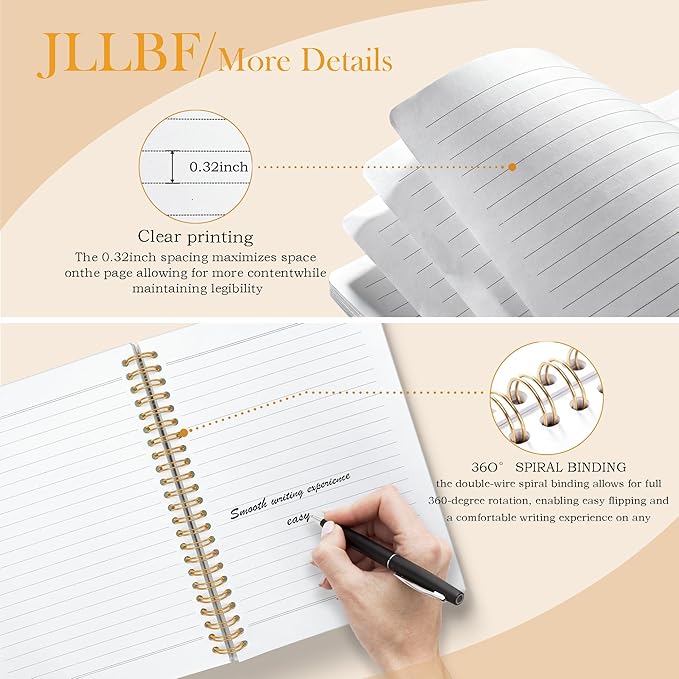 JLLBF Motivational Spiral Notebook, Positive Affirmation Gifts Notebooks for Work, Encouragement Gifts for Women Men, You're Free to Be Different Journal Notebook, 5.5x8.3 Inch