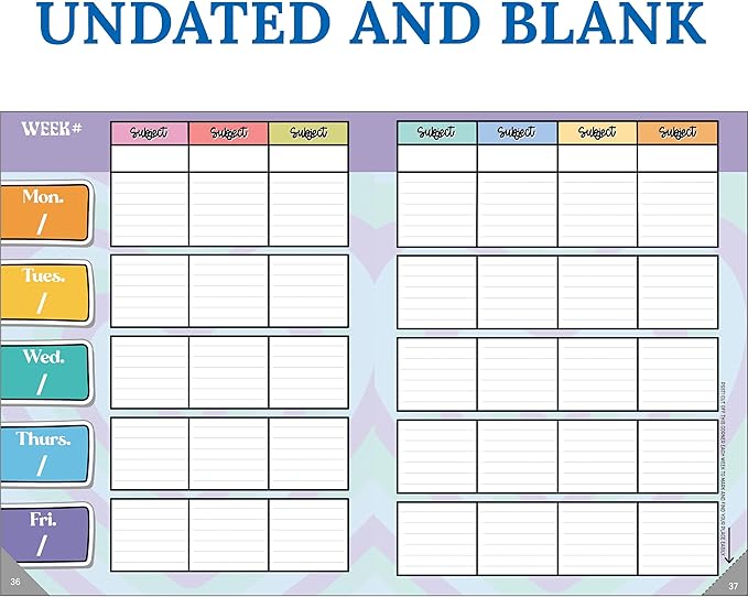 Carson Dellosa Retro Remix Teacher Planner 2026-2027, Undated 8" x 11" Lesson Plan Book With Retro Stickers, Class Schedule, Weekly Calendar, Homeschool & School Supplies, Groovy Classroom Must Haves