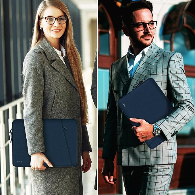 Laptop Sleeve Case 13.3 inch, Shockproof Protective Computer Cover with Accessories Pocket, Laptop Bag Compatible with MacBook Air/Pro 13-13.3 inch, Compatible for MacBook Pro 14 inch, DarkBlue