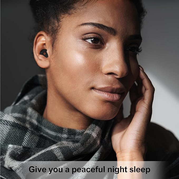 Ear Plugs for Sleeping Noise Cancelling, Soft Reusable Earplugs for Sleep, Silicone Ear Plugs Noise Reduction for Block Snoring/Noise Sensitivity/Travel/Work/Focus - 5 Pairs Ear Tips in S/M/L
