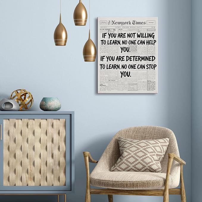 Black And White Newspaper Poster for preppy room Motivational Wall Art Inspirational Office wall art for home decor Positive Quotes wall prints Encouragement Gifts Positive Sayings for Wall Decor . A-521