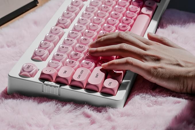 ZORNHER ZH980 Foundation Mechanical Keyboard,95% Pink& White Creamy Keyboard with Number Pad,Cute Jelly MOA Profile Keycaps,Creamy Sounding Linear Switches,Hot-Swappable,RGB Backlit