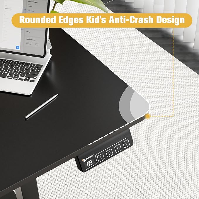 63"x28" Standing Desk, Height Adjustable Sit-Stand Home Office, Black | Electric Adjustable Standing Desk, Sit to Stand Computer Office Desk with Splice Board, Memory Preset, Lifts 28.7''-46.5"