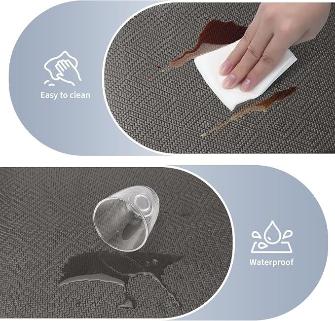 Mattitude Kitchen Mat 2PCS Kitchen Rugs Cushioned Anti-Fatigue Rug Waterproof Standing Desk Mat Kitchen Mats for Floor Kitchen Rug Set for Kitchen, Sink, Office 17.3"×30"+17.3"×59"-0.47inch Dark Grey
