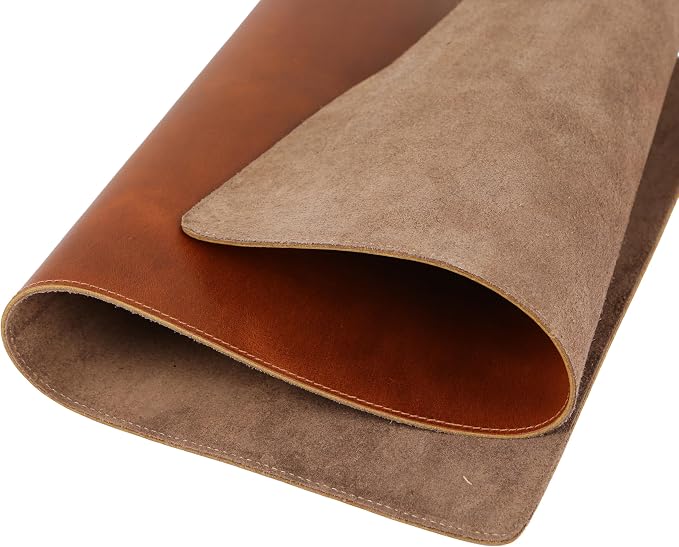 Premium Buffalo Leather Desk Mat Set – 31" x 15" Large Office Desk Pad with Organizer Tray & Coasters, Non-Slip Workspace Protector, Elegant Desk Accessories for Home Office & Professionals