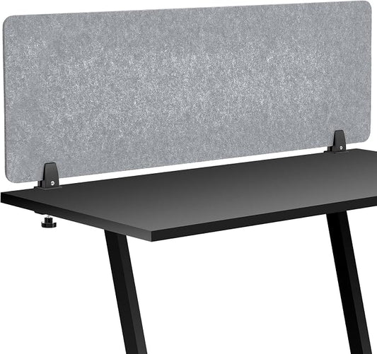 Colarr Sound Proof Dividers with Clamp 16 x 47 '' Mounted Desk Divider Privacy Panel Acoustic Absorbing Desk Partition Boards for Privacy Office Desktop Accessories Reduce Distractions (Light Grey)