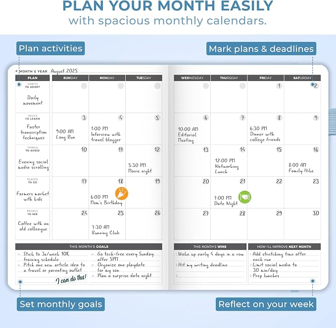 Clever Fox Planner Large – Undated Weekly & Monthly Planner for Productivity, Time Management & Goals – Organizer Journal – 7x10” (Periwinkle)