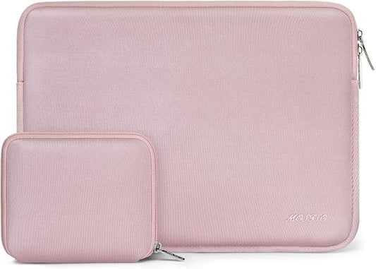 MOSISO Laptop Case 17.3 inch, 17-17.3 inch Laptop Sleeve Bag Compatible with Dell XPS/HP Pavilion/Ideapad/Acer/Alienware/HP Omen Notebook, Neoprene Computer Sleeve Bag with Small Case, Baby Pink