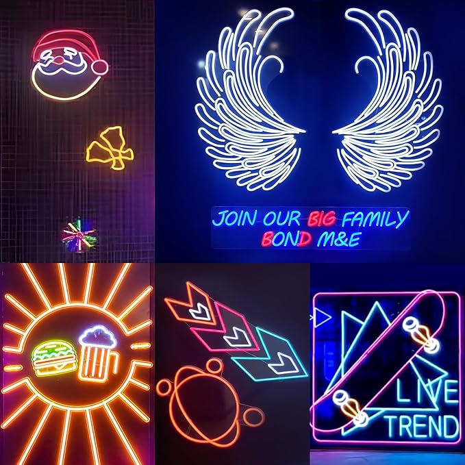 KANTUTOE LED Neon Rope Lights, 16.4ft RGB LED Light Strip, 24V Music Sync App/Remote Control DIY Rope Light, IP67 Waterproof Gaming Neon Strip Lights for Bedroom Indoor Oudoor Décor