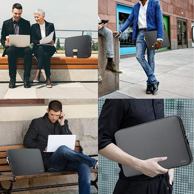 Laptop Sleeve Case,13-13.3 Inch Resistant Neoprene Laptop Sleeve/Notebook Computer Pocket Case/Tablet Briefcase Carrying Bag-(Grey)