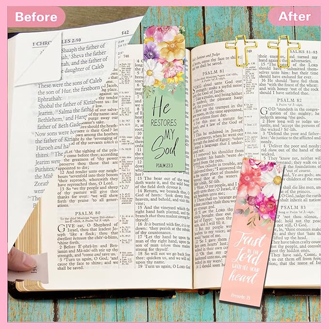 Bible Study Supplies & Journaling Kit for Women with Highlighters & Pens,Tabs for Women, Sticky Notes, Bookmarks & Cross Clips – Bible Annotation Kit for Scripture Study(41pcs)