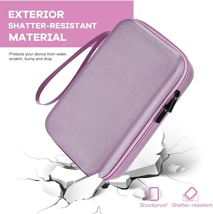 Hard Electronics Organizer Shockproof Carrying Case for MacBook Power Adapter Chargers Cables Power Bank Apple Magic Mouse Apple Pencil USB Flash Disk SD Card Hard Drive Accessories Bag, Purple
